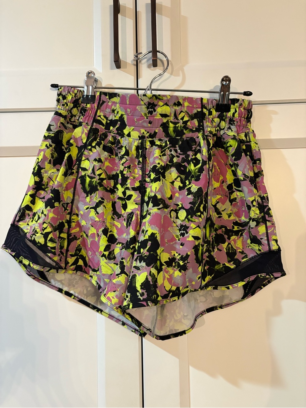 lululemon athletica Pink & Lime Floral Running Shorts
